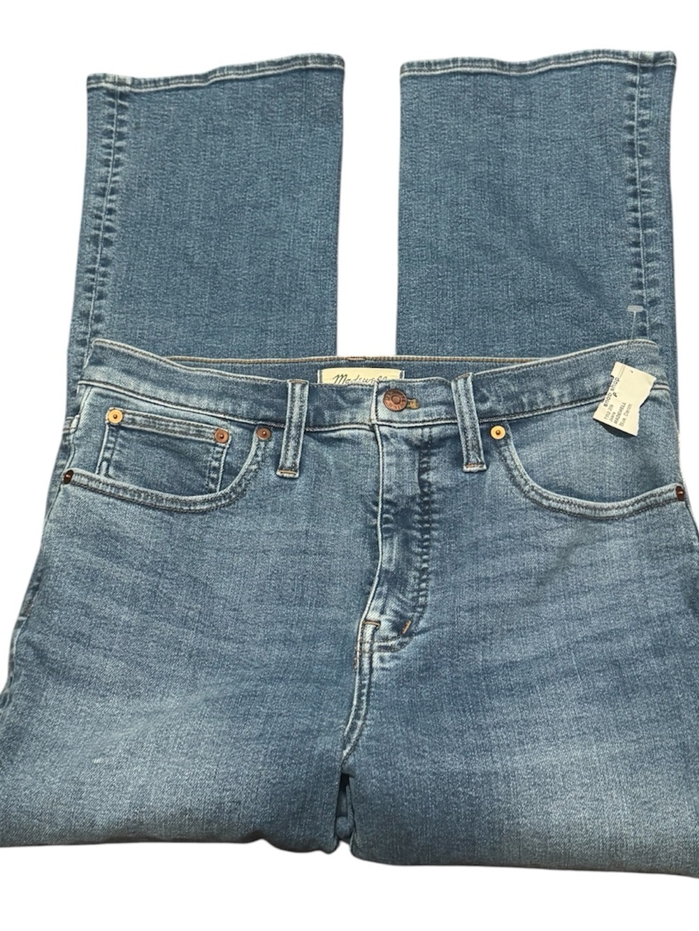 Madewell Cali Demi Boot Jeans in Dorrance Wash TENCEL Denim Edition NWT - Picture 4 of 14